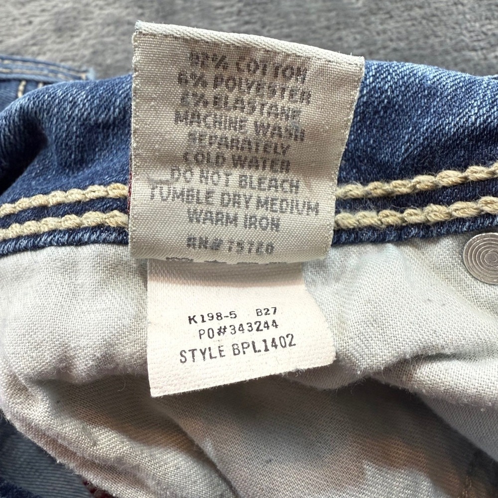 BKE Stella Bootcut Jeans Womens 30x35.5 Blue Denim Low Rise Distressed BPL1402 - Picture 5 of 12